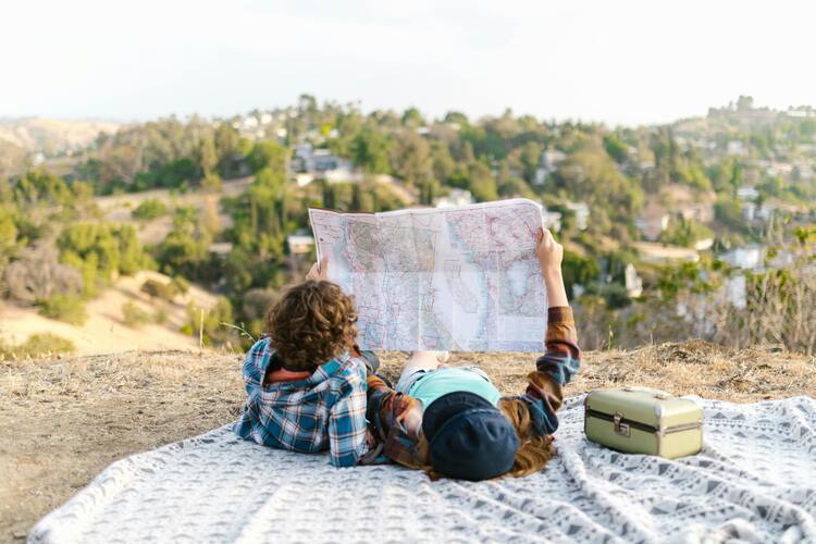 Mother and Son with Map